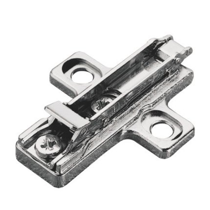 Salice Concealed Hinge, Clip Wing Mounting Plate, Quick Fixing System, Aluminum Frame, 3mm Height, Nickel-Plated