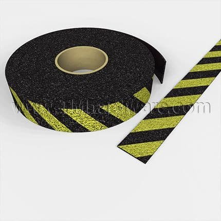 FlexTread Yellow and Black Stripe, Anti-Slip Safety Rolls for Indoor and Outdoors, 6" x 60FT Roll