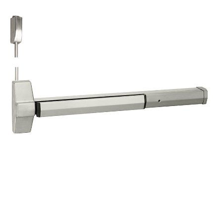Accentra 7170F Fire Rated Surface Vertical Rod Exit Device, Less Bottom Rod, Grade 1, 36" Door