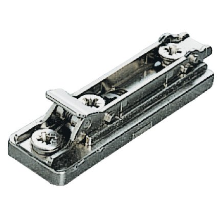 Salice Concealed Hinge, Clip Mounting Plate for Lapis Hinge, Pre-installed 7.5mm Euro Screws, 6mm Height, Titanium Finish