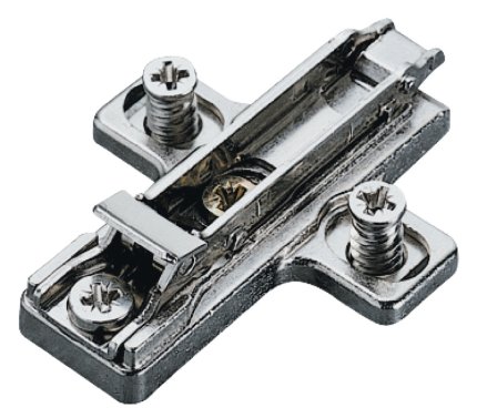 Salice Concealed Hinge, Mounting Plate, 7.5mm Euro screws, 3mm Height