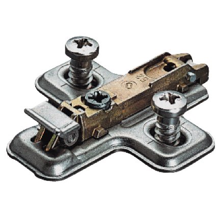 Salice Concealed Hinge, Clip Mounting Plate, Quick Fixing System, BAVGL39F/16, Pre-installed Euro Screw, 3mm Height