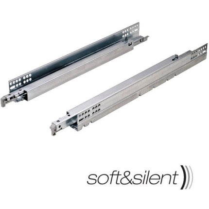 Hafele Drawer Slide Undermount with Soft Close, Salice A7955 Futura 19, Full Extension, 3/4" Box