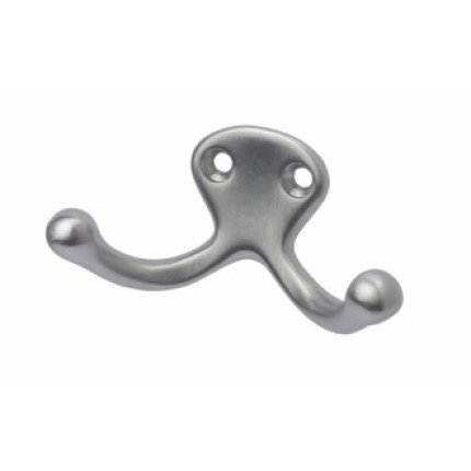 Rockwood #796 Small Double Coat Hook with 1-1/8" Projection, Sating Chrome Finish - QuickShip