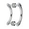 FHC Opulent Series 6" Back-To-Back Offset Shower Door Handles, Polished Chrome (US26) Finished