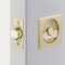 Emtek Square Pocket Door Tubular Lock in Satin Brass Finish (US4)