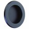 Emtek #2211 Brass Round Flush Door Pull for 2-1/8" Bore, Flat Black (US19) Finished