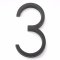 Emtek #2833 Modern House Numbers, No. "3" Digit, 7" Height Flat Black (US19) Finished