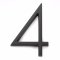 Emtek #2834 Modern House Numbers, No. "4" Digit, 7" Height Flat Black (US19) Finished