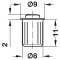 Hafele Door Buffer, Press-Fit, 2-Piece Silent Touch, 8.5mm System Hole, Silver Housing