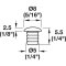 Hafele Door Bumper, 5.5 x 8 x 2.5 mm, For 5mm System Hole, Transparent Pack of 100