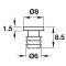 Hafele Door Bumper, 8.5 x 8 x 1.5 mm, For 6mm System Hole, Transparent