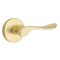 Emtek Luzern Door Handle, Modern Classic Brass, Disk Rosette, Satin Brass (US4) Finish