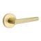 Emtek Stuttgart Door Handle, Modern Classic Brass, Disk Rosette, Satin Brass (US4) Finish