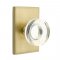 Emtek 5112 round glass Knob with Modern Rectangular Rosette Satin Brass