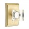 Emtek 5111 Modern Square Crystal Door Knob with Neos Rosette Satin Brass