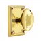 Emtek 5105 Hammered Egg Knob with Arts & Crafts Rectangular Rosette Unlacquered Brass