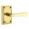 Emtek 5105 Arts & Crafts Lever with Arts & Crafts Rectangular Rosette Unlacquered Brass