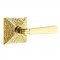 Emtek 5106 Arts & Crafts Lever with Arts & Crafts Hammered Rosette Unlacquered Brass
