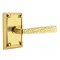 Emtek 5105 Hammered Lever with Arts & Crafts Rectangular Rosette Unlacquered Brass