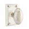 Emtek 5105 Hammered Egg Knob with Arts & Crafts Rectangular Rosette Satin Nickel