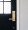 Application Image for Transitional Heritage Monolithic Entry Set with Aston Lever in Satin Brass, Interior View