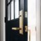 Application Image for Transitional Heritage Monolithic Entry Set with Aston Lever in Satin Brass, Interior View