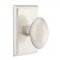 Emtek 8121 Egg Knob with Rectangular Rosette Satin Nickel