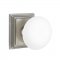 Emtek 8161 Ice White Knob with Wilshire Rosette Antique Nickel