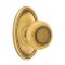 Emtek Belmont Door Knob, Designer Brass, Oval Rosette, French Antique (US7) Finish