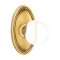 Emtek Providence Glass Door Knob, Glass Knobset, Oval Rosette, French Antique (US7) Finish