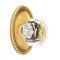 Emtek Diamond Glass Door Knob, Glass Knobset, Oval Rosette, French Antique (US7) Finish