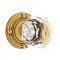 Emtek 8107 Diamond Crystal Knob with Ribbon & Reed Rosette French Antique Brass