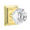 Emtek 8161 Diamond Crystal Knob with Wilshire Rosette Polished Brass