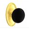 Emtek 8120 Ebony Knob with Oval Rosette Polished Brass