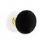 Emtek 8030 Ebony Knob with Porcelain Rosette Polished Brass