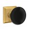 Emtek 8131 Ebony Knob with Quincy Rosette French Antique Brass