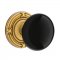 Emtek 8107 Ebony Knob with Ribbon & Reed Rosette French Antique Brass