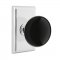 Emtek 8121 Ebony Knob with Rectangular Rosette Polished Chrome