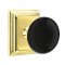 Emtek 8161 Ebony Knob with Wilshire Rosette Polished Brass