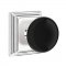Emtek 8161 Ebony Knob with Wilshire Rosette Polished Chrome