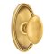 Emtek Egg Door Knob, Classic Brass, Oval Rosette, French Antique (US7) Finish