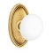 Emtek Ice White Door Knob, Designer Brass, Oval Rosette, French Antique (US7) Finish