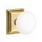 Emtek 8161 Ice White Knob with Wilshire Rosette French Antique Brass