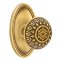 Emtek Lancaster Door Knob, Designer Brass, Oval Rosette, French Antique (US7) Finish