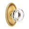 Emtek Lowell Glass Door Knob, Glass Knobset, Oval Rosette, French Antique (US7) Finish