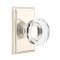 Emtek 8121 Lowell Crystal Knob with Rectangular Rosette Polished Nickel