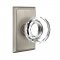 Emtek 8121 Lowell Crystal Knob with Rectangular Rosette Antique Nickel