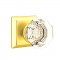 Emtek 8131 Old Town Clear Knob with Quincy Rosette Polished Brass