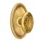 Emtek Victoria Door Knob, Designer Brass, Oval Rosette, French Antique (US7) Finish